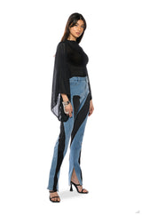 ADORE BELL SLEEVE MESH TOP