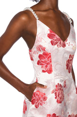 AJIJA BROCADE STRAPLESS MINI DRESS