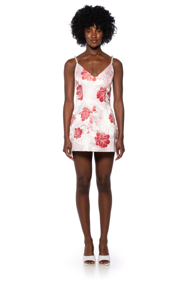 AJIJA BROCADE STRAPLESS MINI DRESS