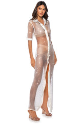 ALL EYES RHINESTONE MESH SPARKLE MAXI DRESS