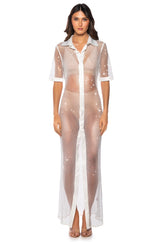 ALL EYES RHINESTONE MESH SPARKLE MAXI DRESS