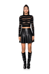 ALL IN LONG SLEEVE MOCK NECK KNIT SWEATER