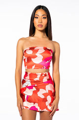 ALL ME PRINTED BANDEAU TOP