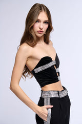 ALL NIGHT DREAM VELVET FITTED CORSET TOP
