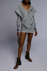 ALL PATCHED UP SAFETY PIN MINI DRESS