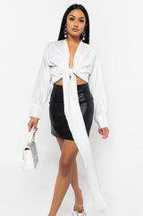 ROWLING TIED UP RHINESTONE BLOUSE