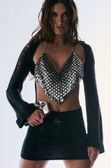 ALL THE GLAMOUR SLEEVELESS CHAIN BRA TOP
