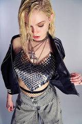 ALL THE GLAMOUR SLEEVELESS CHAIN BRA TOP