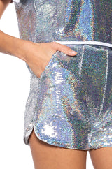 ALL UP IN MY MIND SEQUIN HIGH WAIST SHORTS