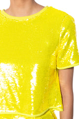 ALL UP IN MY MIND SEQUIN SHORT SLEEVE SHIRT