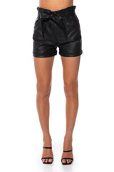 ALPHA HIGH RISE PLEATHER SHORTS