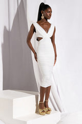 ALWAYS A SLAY THIS WAY LOW V NECK MIDI DRESS