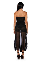 PHOEBE RUFFLE MINI DRESS IN BLACK