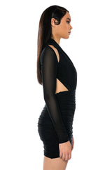 ALWAYS FOR YOU RUCHED MINI DRESS