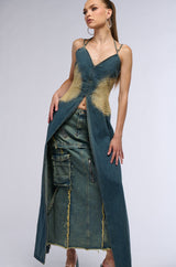 ALWAYS ON MY MIND LONG DENIM TOP