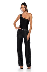 ALWAYS ON TIME ONE SHOULDER SLINKY BODYSUIT