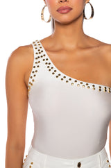 ALWAYS ON TIME ONE SHOULDER SLINKY BODYSUIT