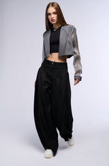 AMBER WIDE LEG PLEATED TROUSER PANT