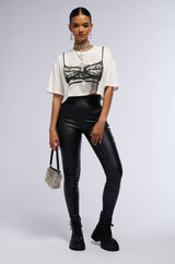 AMMO x AKIRA BIG BOOTY HIGH WAIST PLEATHER PANT WITH 4 WAY STRETCH