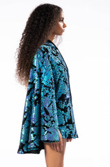 TALKING IN CIRCLES SEQUIN PONCHO DRESS