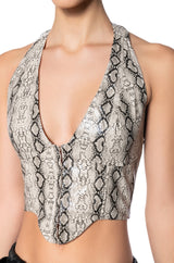 ANIMAL INSTICT HALTER NECK CORSET TOP