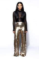 ANNIKA FRINGE DETAIL LONG SLEEVE MESH TOP