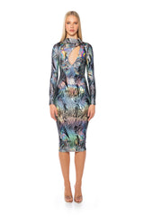 ANOTHER PLANET METALLIC MIDI DRESS
