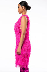 ANYTHING GOES FRINGE MINI DRESS