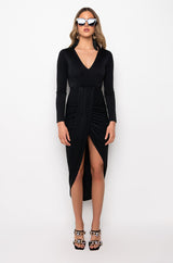 ANYTHING I WANT LOW V NECK HIGH LOW DRESS