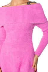 ARI OFF THE SHOULDER KNIT MINI DRESS