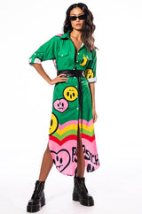 ARTSHOW BUTTON DOWN MAXI DRESS