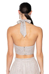 AURORA RHINSTONE SHINE HALTER TOP
