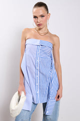 AVA STRAPLESS POPLIN MINI DRESS