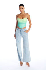 AWAY AT SEA OMBRE EFFECT MESH CORSET