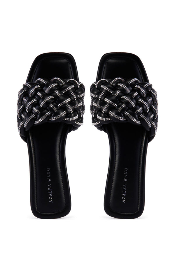 AZALEA WANG BARRON BLACK FLATFORM SLIDE