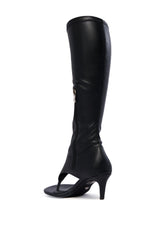 AZALEA WANG CECILE OPEN TOE SANDAL BOOT IN BLACK