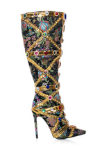 AZALEA WANG CONFIDENT EMBELLISHED BOOT IN BLACK