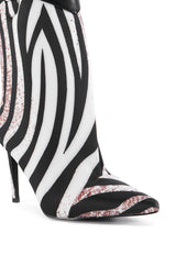 AZALEA WANG DOODLE MULTI WESTERN TOPLINE ZEBRA BOOT
