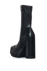 AZALEA WANG DRAGONET BLACK CHUNKY BOOTIE
