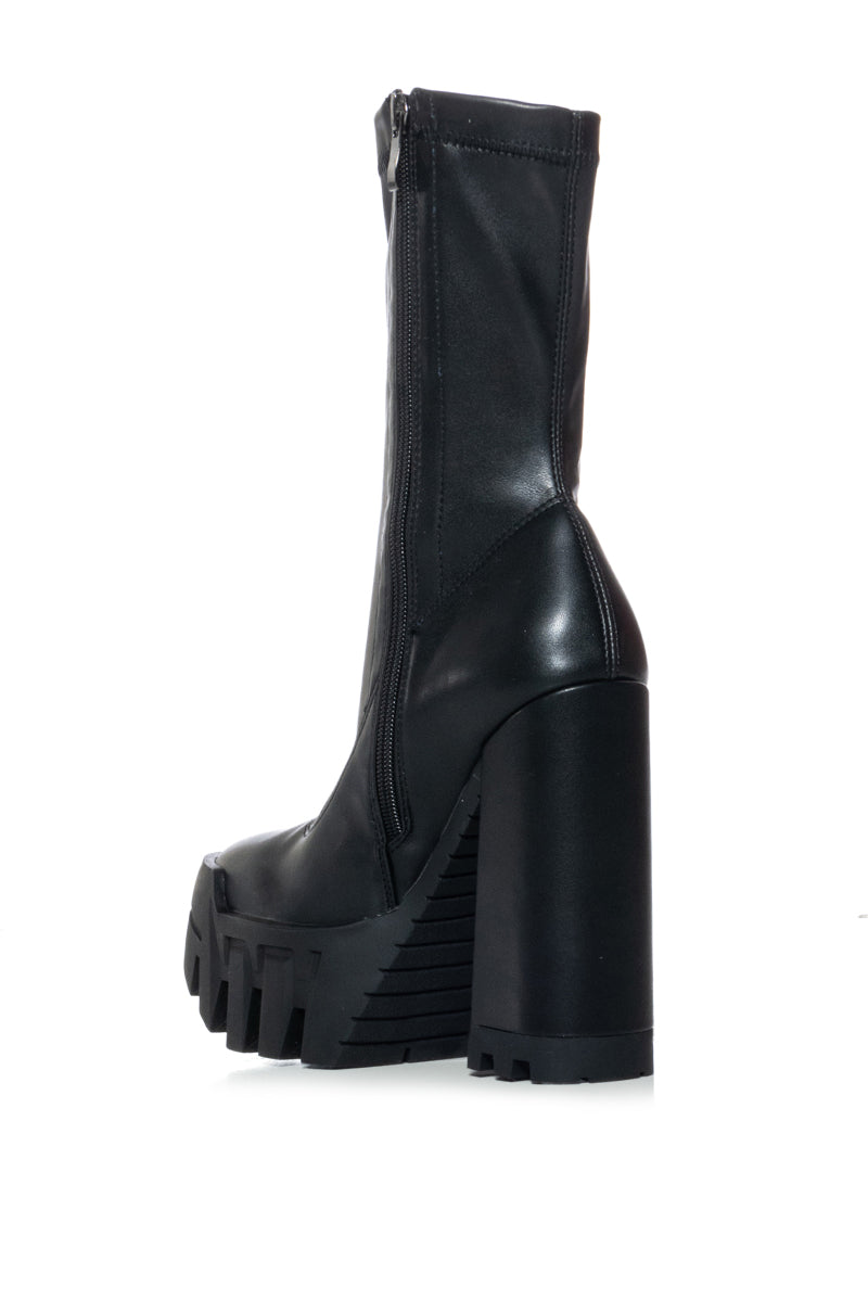 AZALEA WANG DRAGONET BLACK CHUNKY BOOTIE