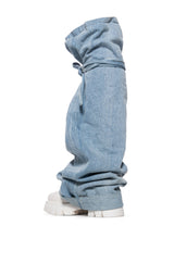 AZALEA WANG HEART BREAKER DENIM DRAPE BOOT