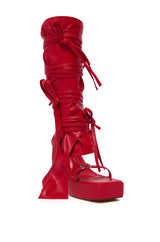AZALEA WANG LENNOX 2 IN 1 STRAPPY SANDAL IN RED