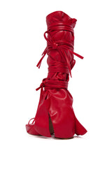 AZALEA WANG LENNOX 2 IN 1 STRAPPY SANDAL IN RED