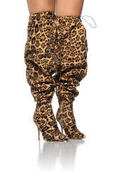 AZALEA WANG MANTIS BAGGY THIGH HIGH BOOT IN LEOPARD