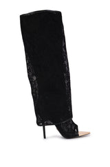 AZALEA WANG MONGROW BLACK LACE BOOT
