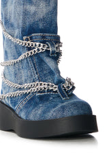 AZALEA WANG NASIMA DENIM BOOTIE