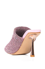 AZALEA WANG RAIN RHINESTONE EMBELLISHED MULE IN PINK