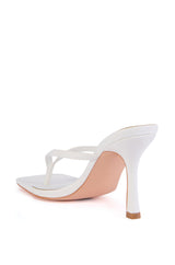 AZALEA WANG RODOLFO WHITE THONG TOE STILETTO SANDAL
