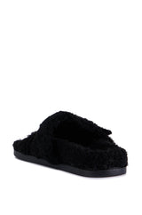 AZALEA WANG VIVEK BLACK FUZZY SLIP ON SANDAL