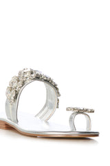 AZALEA WANG WHIMSEY EMBELLISHED SANDAL IN SILVER